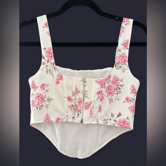 Fashion Nova Pink Floral Tank Top - Picture 2 of 2